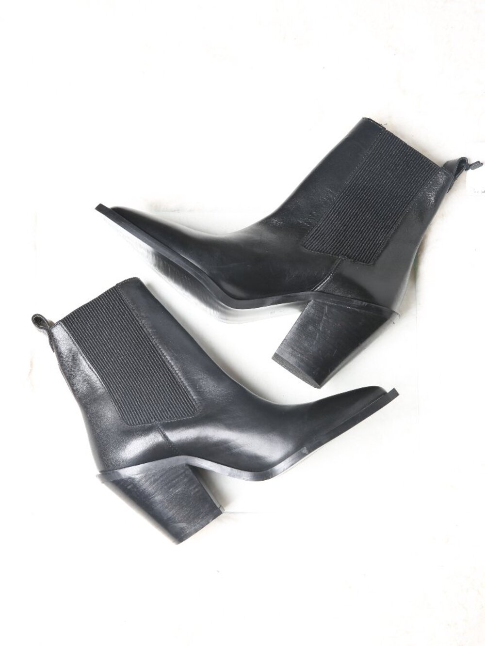 MANGO Tex 100% Leather Block Heel Western Boots